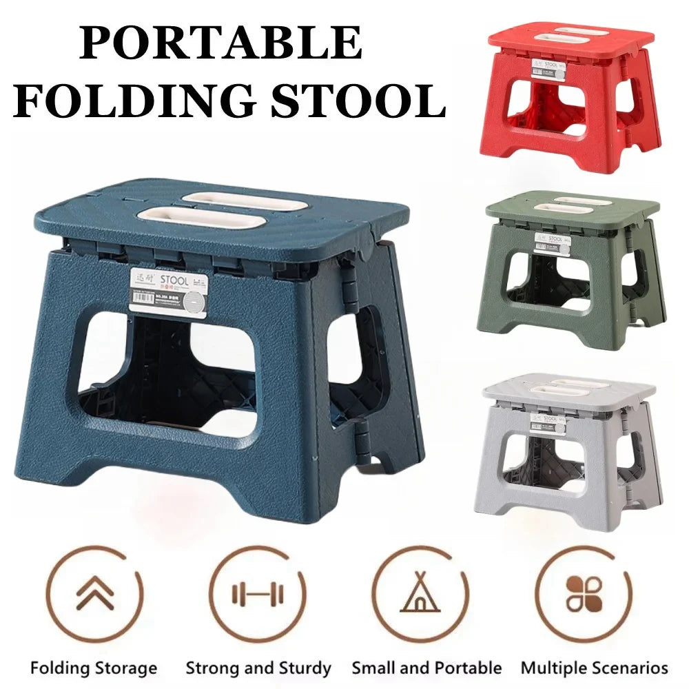 A40 Folding Stool Outdoor Camping Chair Portable with Thickened Plastic Footstool