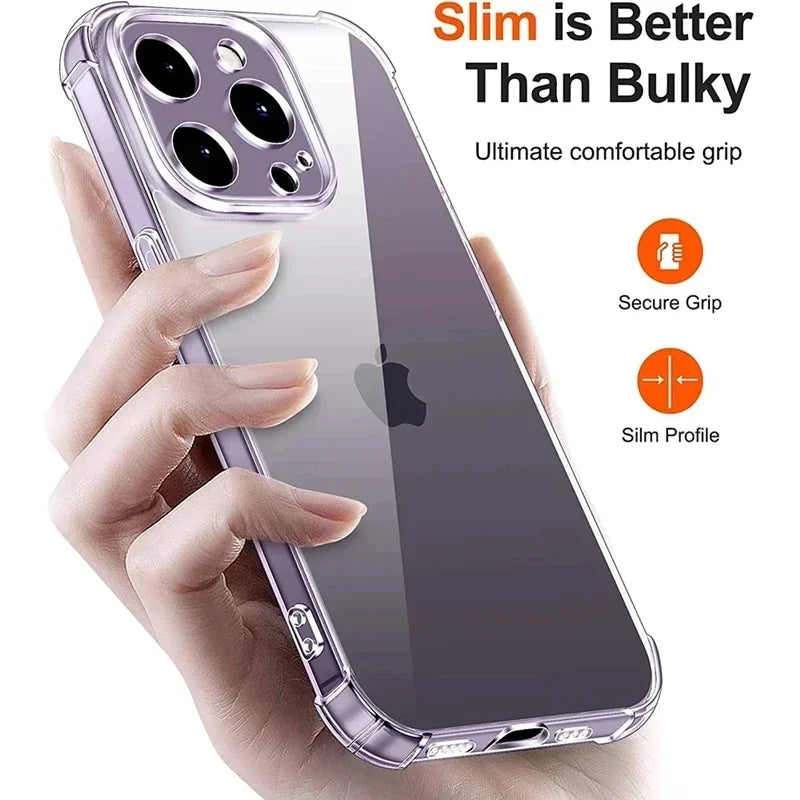 B11 Shockproof Silicone Transparent Phone Case for iPhone 13 15 12 14 16 Pro Max