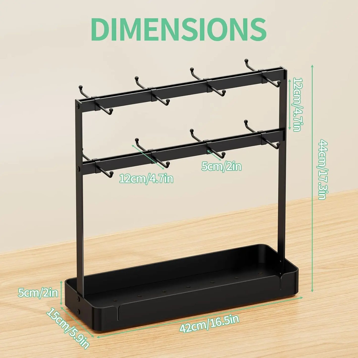 A72 Countertop coffee cup holder, mug rack with coffee pod storage base