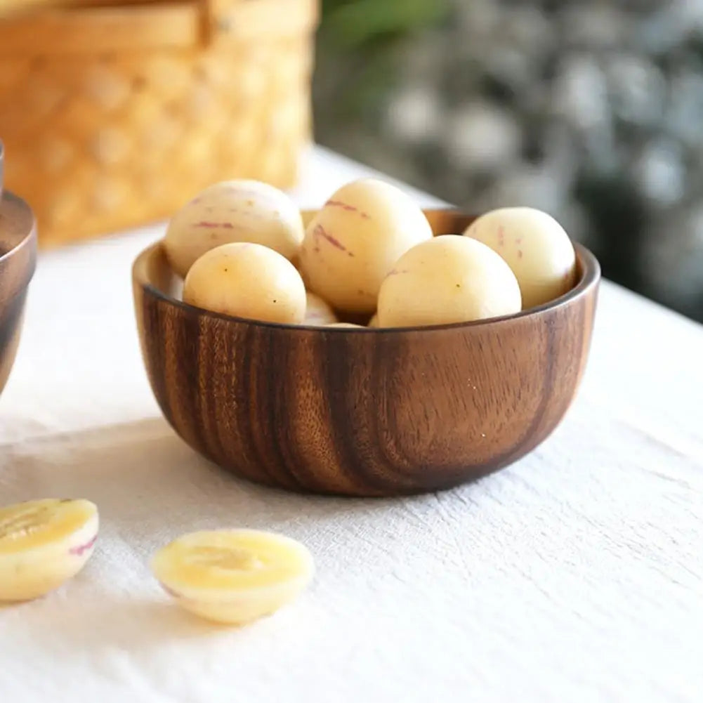 L21-105 Good Grade Eco-Friendly Polishing Salad Bowl Japanese Practical Wooden Soup Bowl Kitchen Supplies