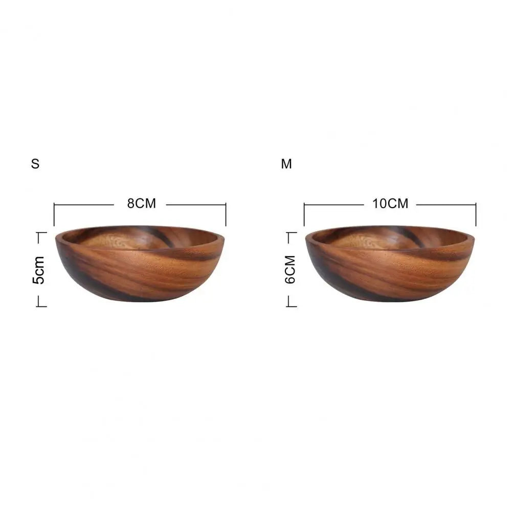 L21-105 Good Grade Eco-Friendly Polishing Salad Bowl Japanese Practical Wooden Soup Bowl Kitchen Supplies