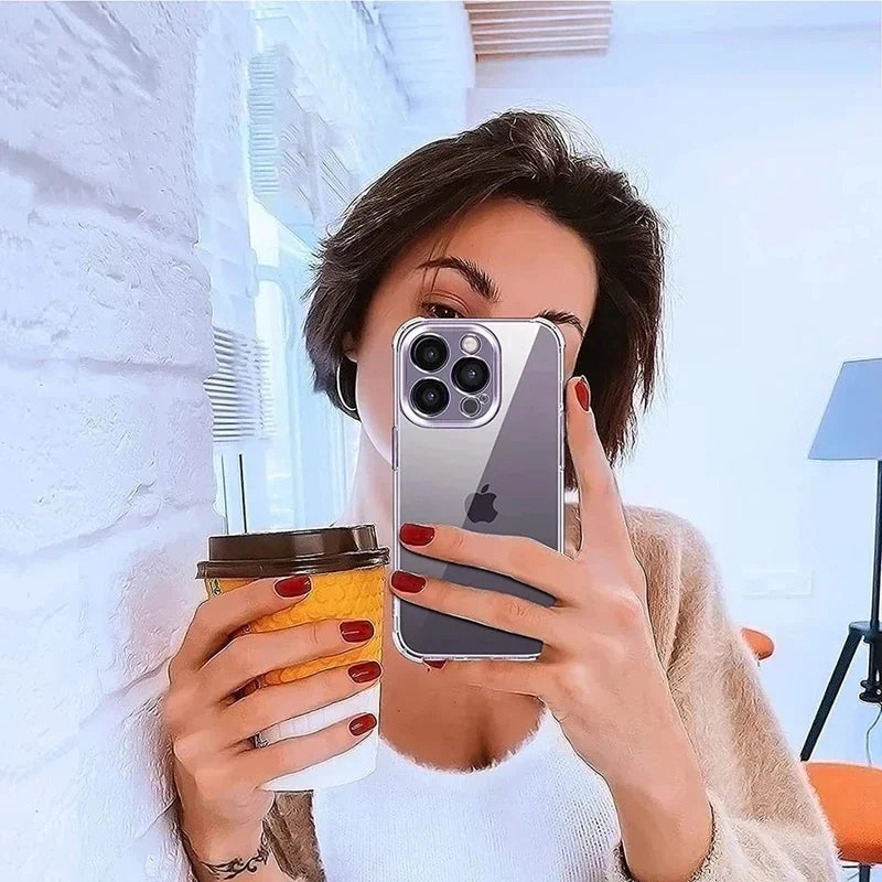 B11 Shockproof Silicone Transparent Phone Case for iPhone 13 15 12 14 16 Pro Max