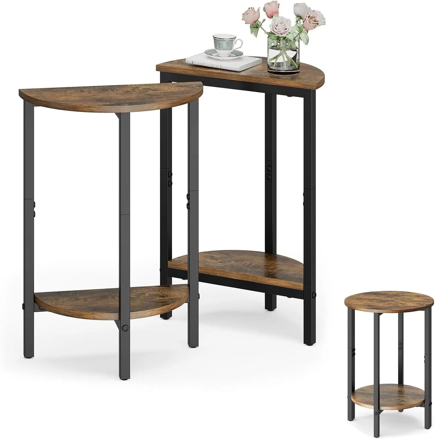 A78 side table, double layer small sofa side table, small round coffee side table, thin sofa table,