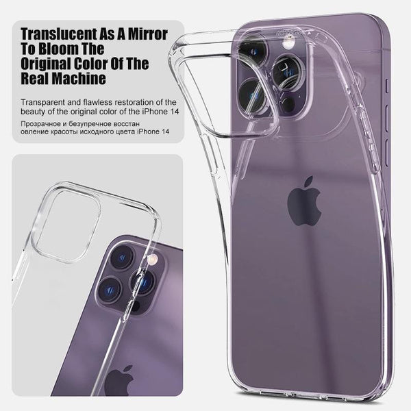 B23 Luxury Clear Silicone Phone Case for iPhone 14/15/16/17