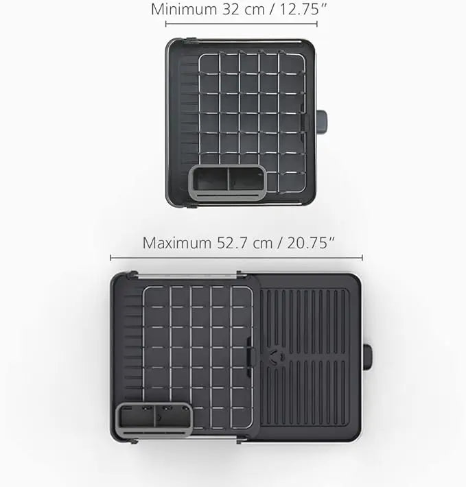 A105 Retractable Two-Part Dish Drainer - Stainless Steel, Scratch Resistant, Removable Dish Drainer