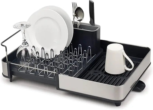 A105 Retractable Two-Part Dish Drainer - Stainless Steel, Scratch Resistant, Removable Dish Drainer