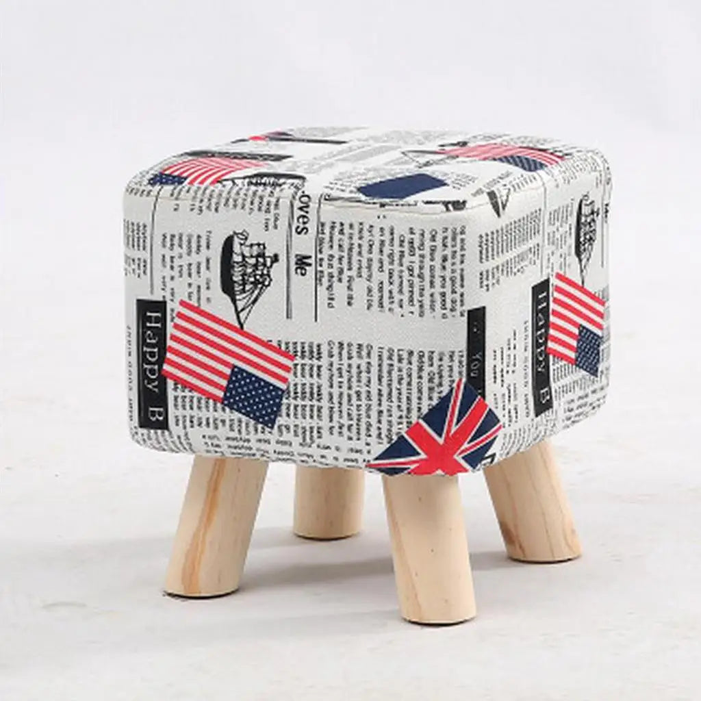 A17 Wooden Square Stool Cushion Cover Stool