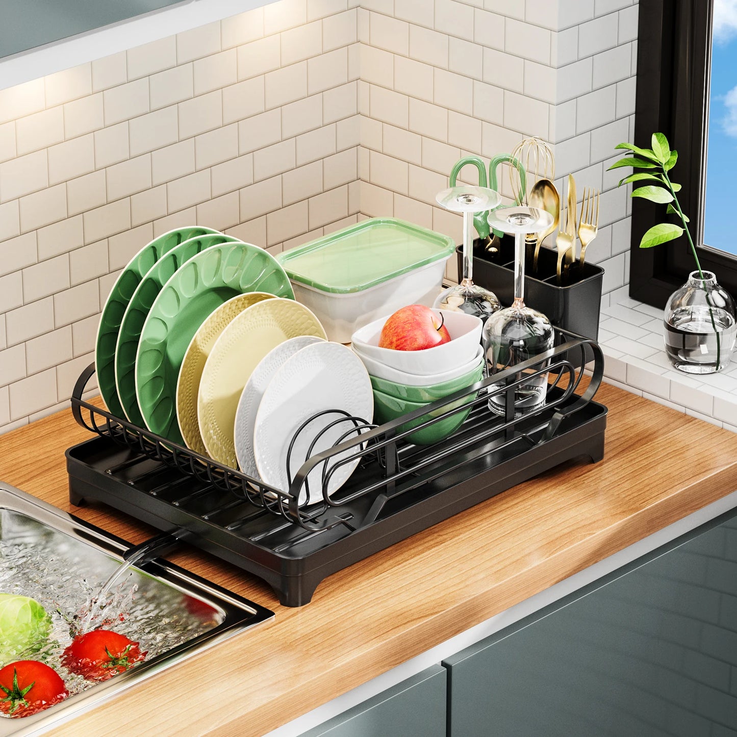 Dish Rack with Drip Tray